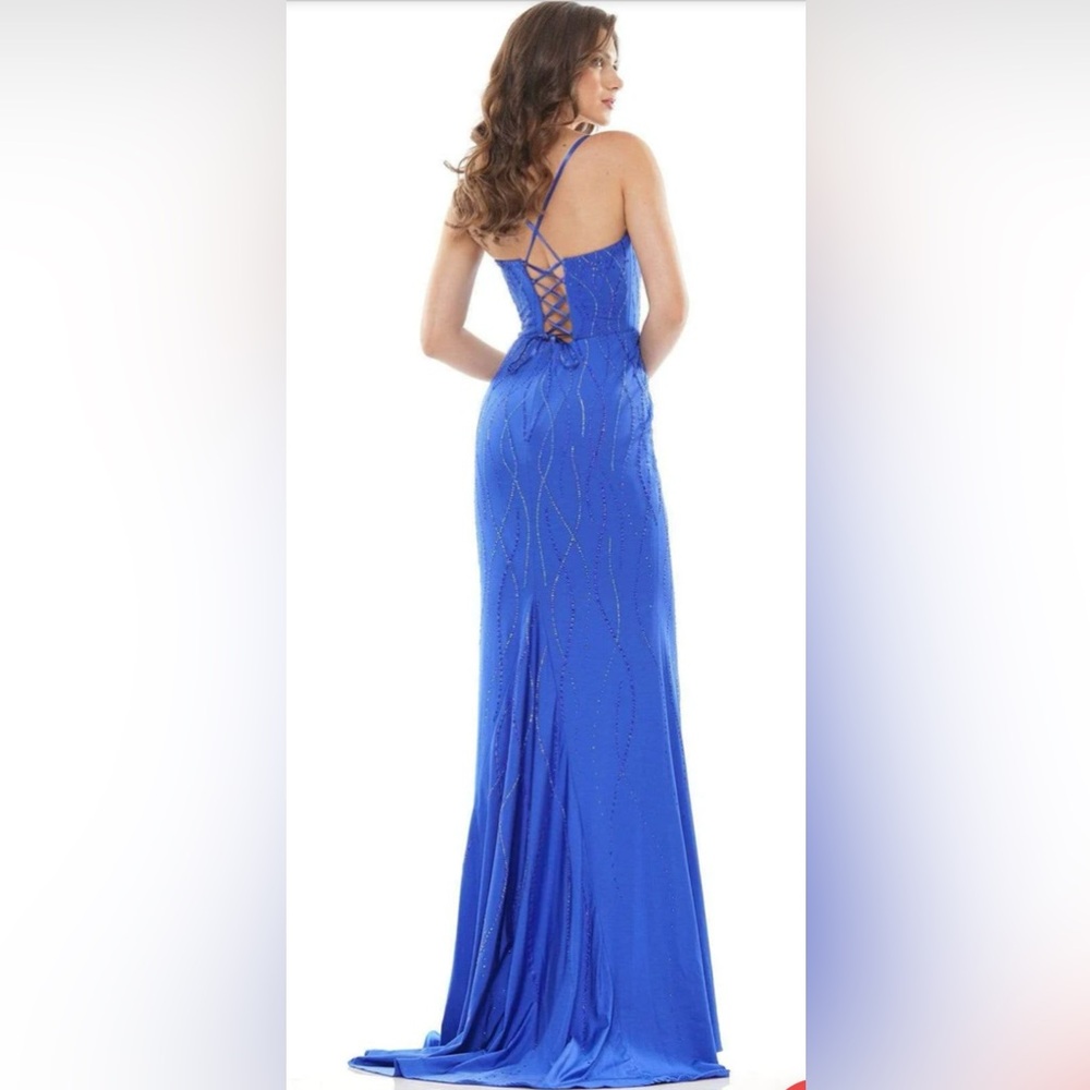 Blue prom dress. worn once. size 6.